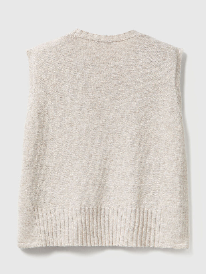 SLEEVELESS SWEATER Women image number 5